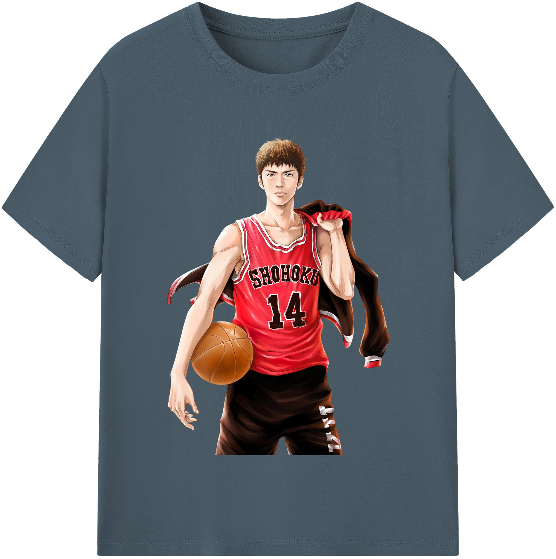 SLAM DUNK／スラムダンク 綿100％半袖Tシャツ（フロントプリント）